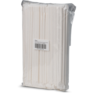 Eviva White Paper Straws Wrapped X100