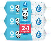 Elite Care Baby Wipes Water 80's (2+1 Free)